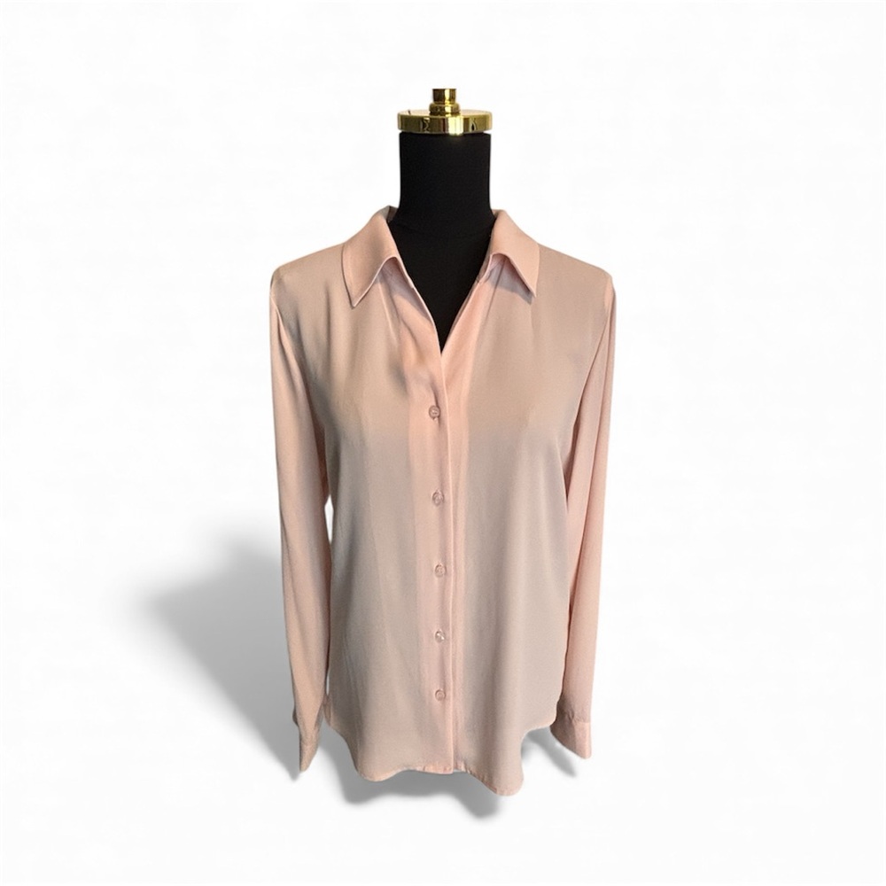 Calvin Klein Women's Blush Pink Button Down Blouse/Shirt